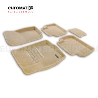Текстильные 3D коврики Euromat3D Business в салон для Citroen C-Crosser № EMC3D-003609T Бежевые